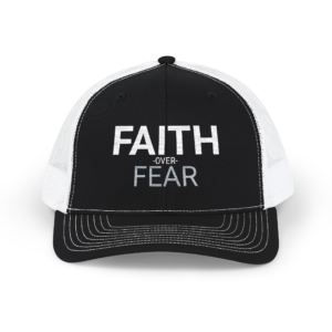 Faith Over Fear Embroidered Snapback Cap, Inspirational Trucker Hat, Religious Baseball Cap, Christian Faith Gift, Faith Apparel
