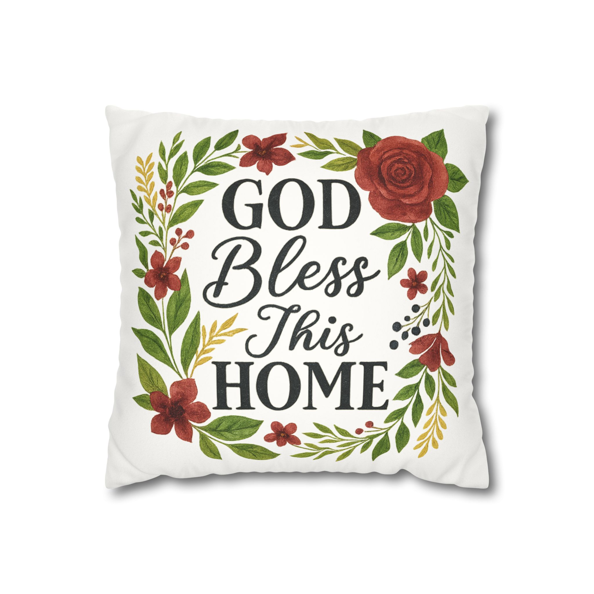 God Bless This Home Pillow Cover for Home Decor Square Pillowcase. Faux Suede Pillowcase, Housewarming Gift, Religious Decor, Inspirational