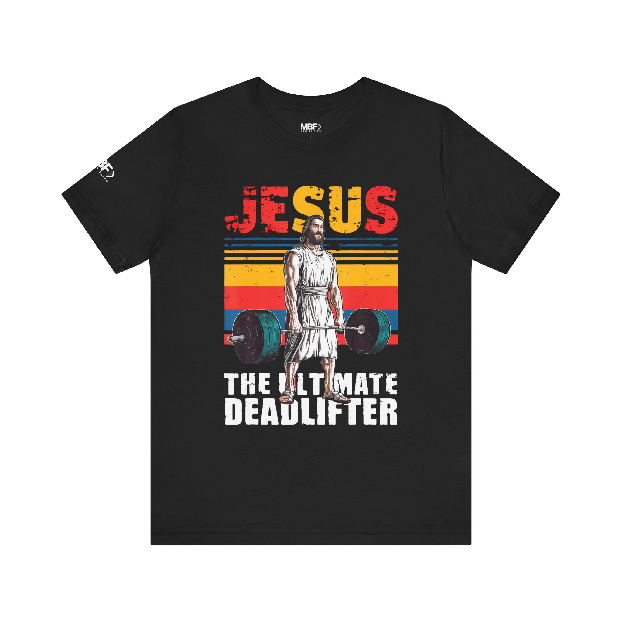 Jesus The Ultimate Dead Lifter workout shirt, Christian gym apparel, Inspirational fitness clothing, MBF Co