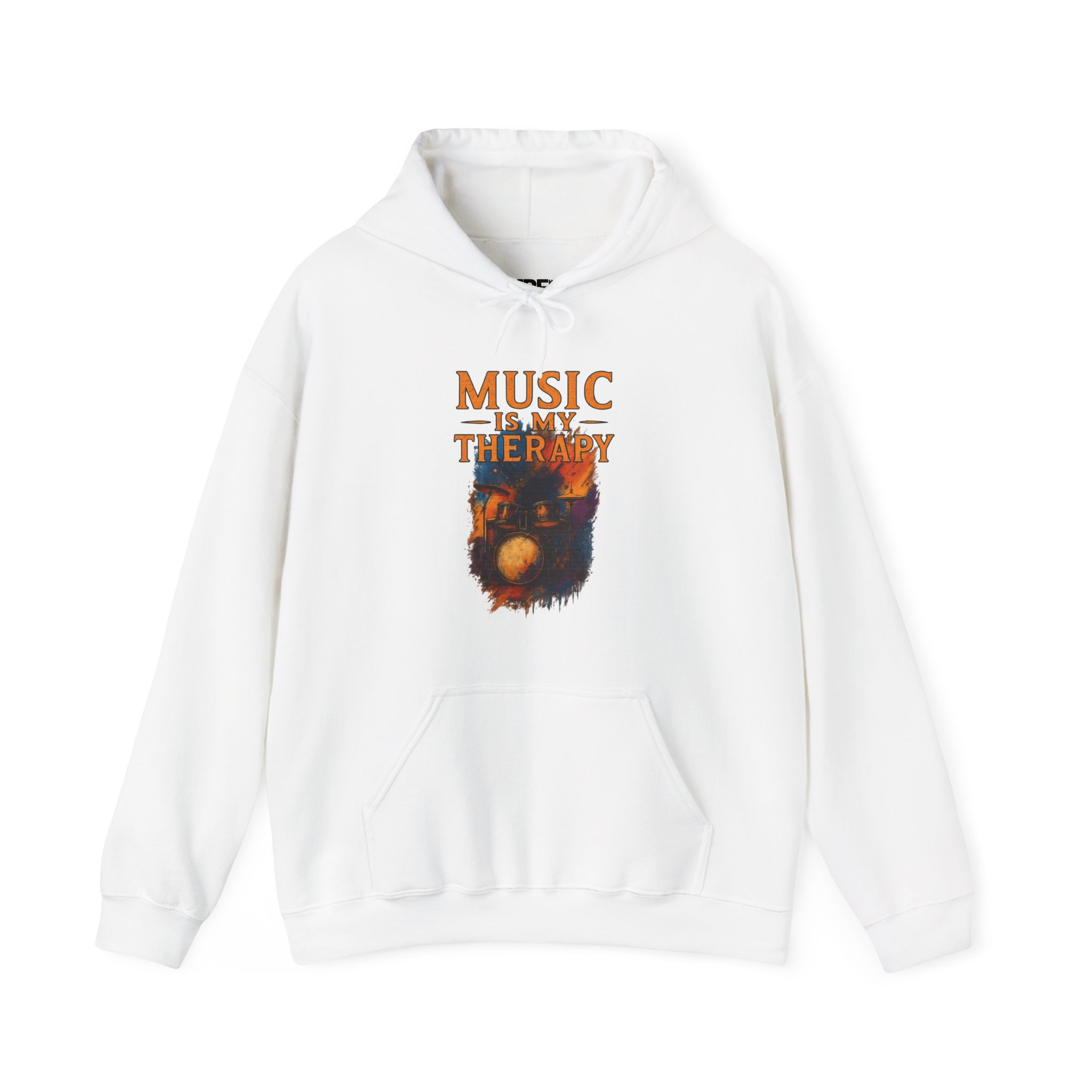 Drums Music Is my Therapy Hoodie, Drummer Gift, Music Lover Sweatshirt, Musician Pullover, Gift for Drummer, Music Teacher Hooded Jumper